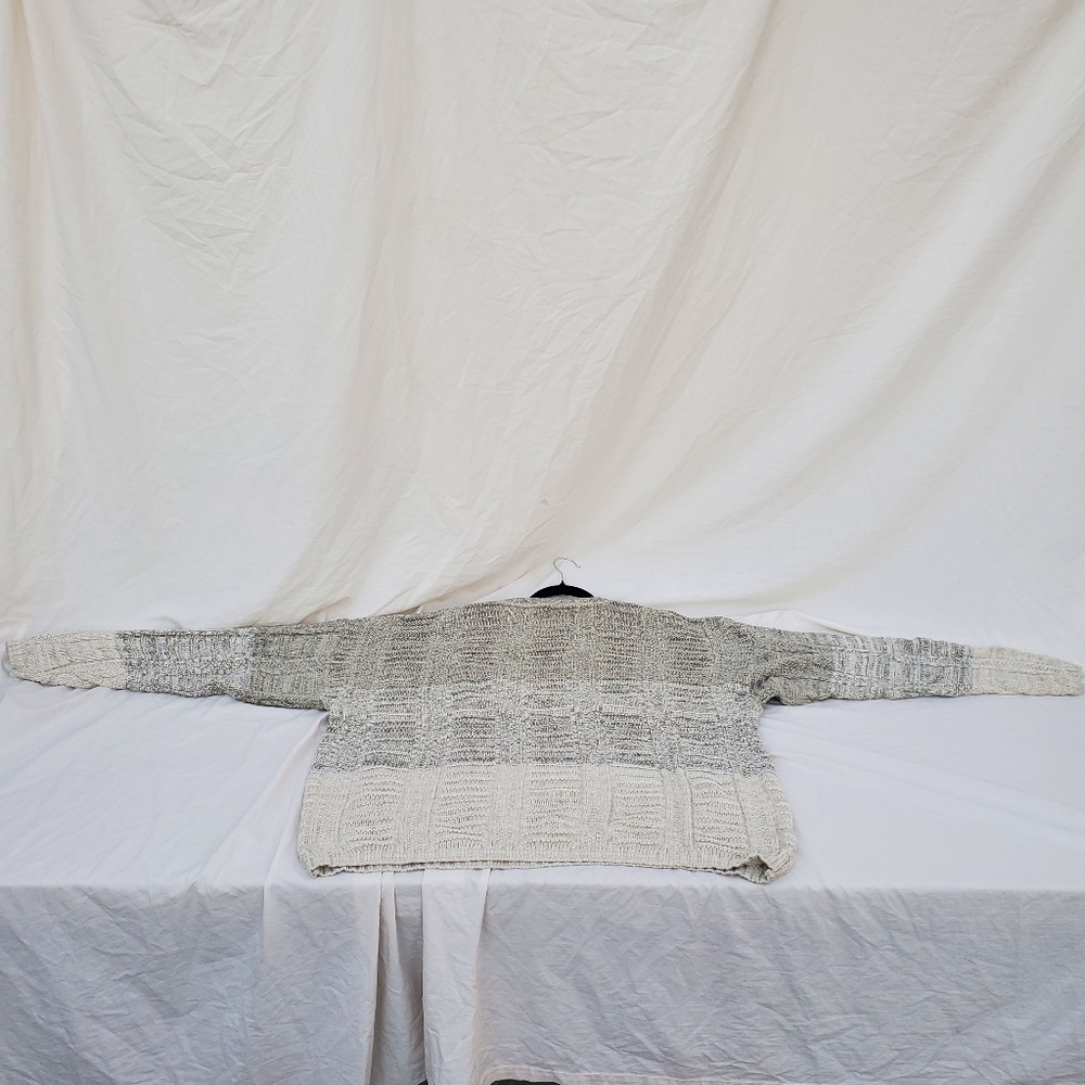 Mens sweater, Eddie bauer, 61%cotton, 33 % Acrylic, 6 % silk, xxl, Grey.